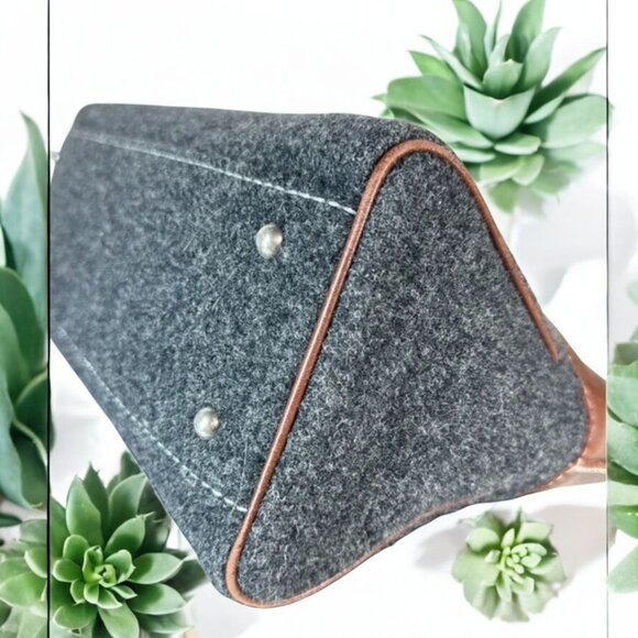 Burberry Blue Label Grey Wool and Leather Satchel Vintage with COA - Picture 16 of 17